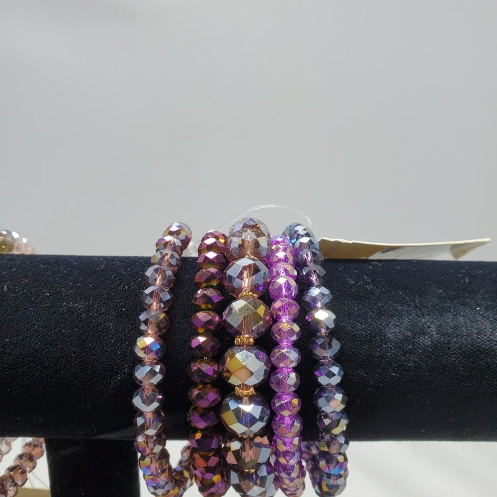 2 for $30 Ali Khan crystal 5 row gold tone and silver tone wrap coil bracelet - Picture 10 of 10